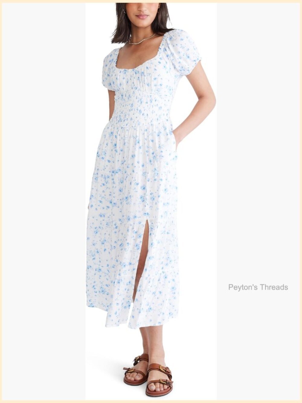 Tiered Midi Dress with Ruffle Trim and Pockets